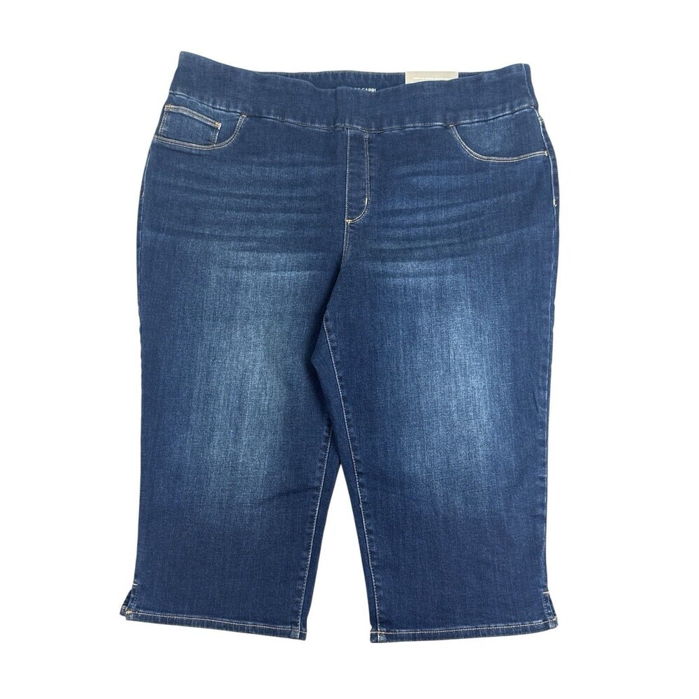 Chico’s Slim Leg Capri Jeans Women’s 18R Pull On Stretch Denim Dark Wash NWT